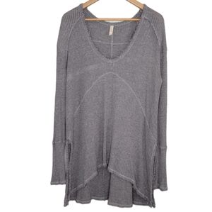 Free People Sunset Park Thermal Knit Boho Pullover Scoop Neck Tunic Size S